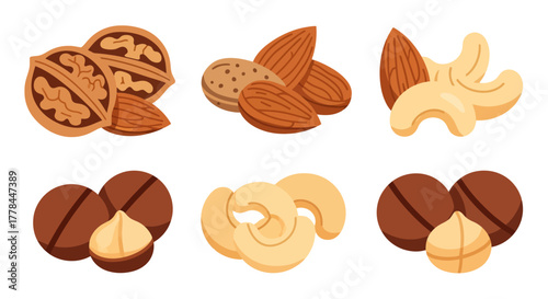 A colorful assortment of various nuts and seeds displayed creatively