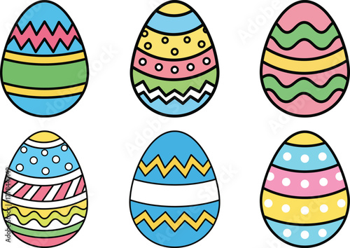 Colorful Easter Eggs Collection – Decorative Holiday Vector Illustration Set