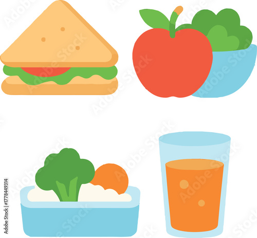 lunch flat design, eps 10 illustration