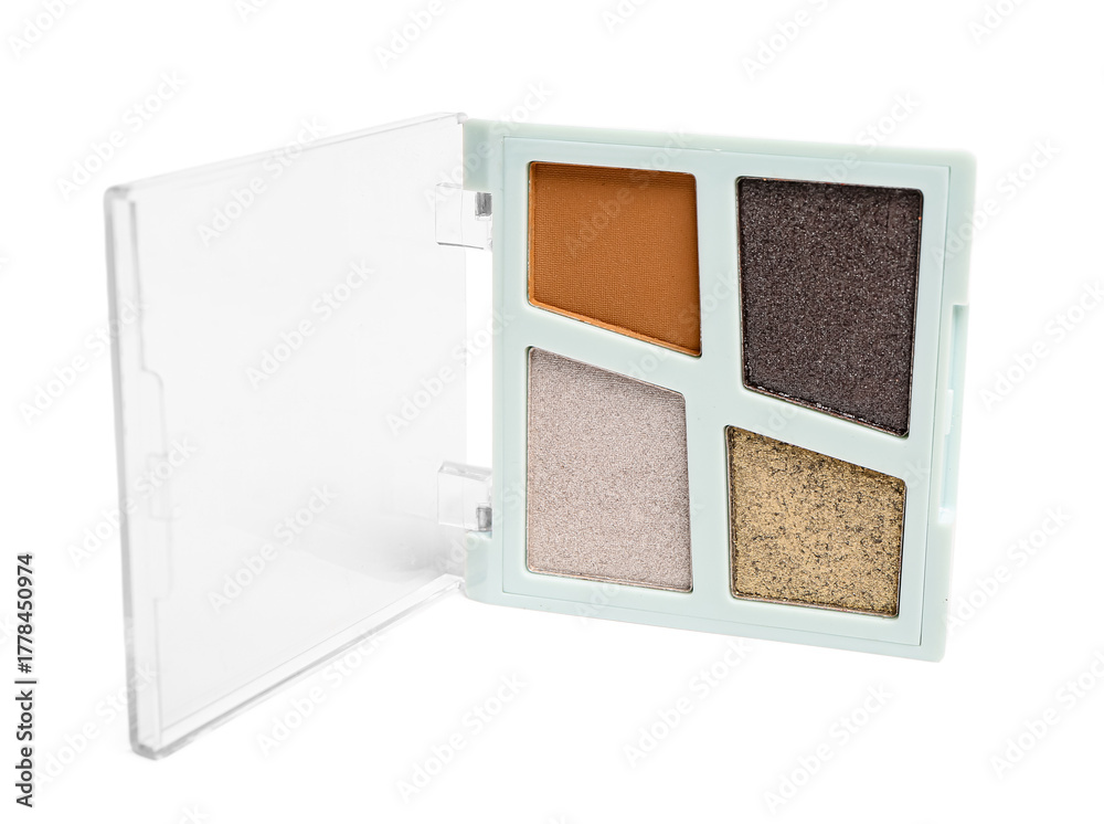 Fototapeta premium Palette of modern eyeshadows on white background