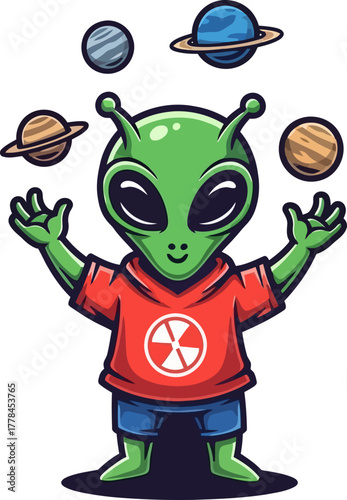 cosmic trickster playfully masters planetary orbit, showcasing interstellar dexterity