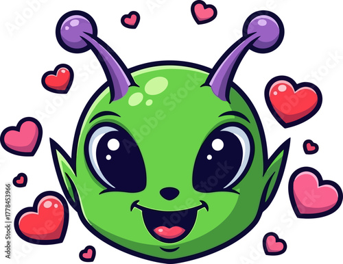 friendly martians happy smile overflowing with universal kindness and charm