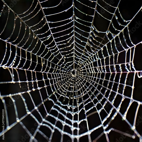 Wallpaper Mural Spider web geometric pattern, clean black space Torontodigital.ca