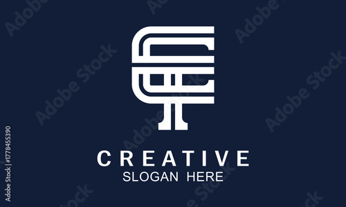 CT or TC simple monogram logo