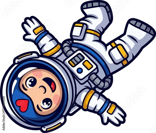 joyful space cadet tumbles weightlessly through an endless stellar dream