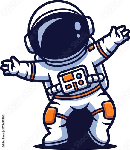 joyful astronaut celebrates cosmic victory with an epic space dab