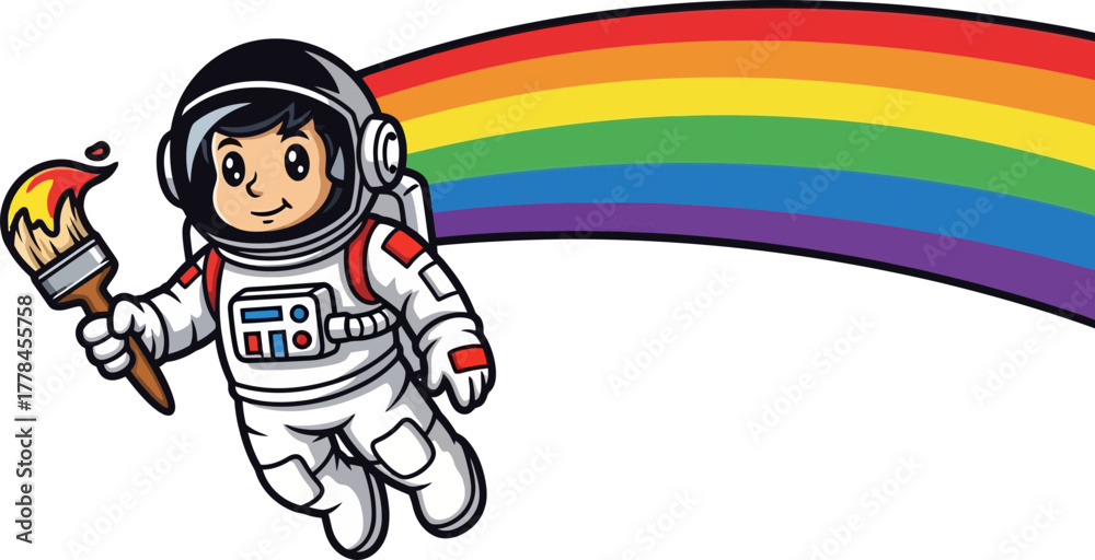Obraz premium celestial artist brushes a spectrum of joy, coloring the universe