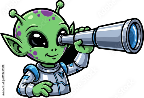 adorable space explorer discovers the unknown, charting mysteries across stars