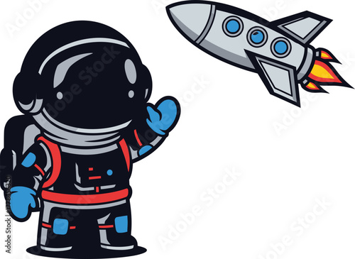 young astronaut dreams of launching his exciting rocket to distant galaxies