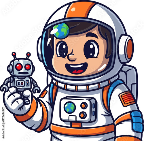 galactic kid and faithful robot friend embark on wondrous space quest