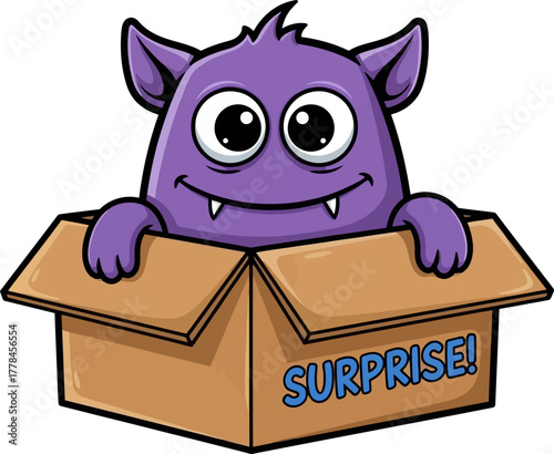 surprising purple creature reveals itself, bringing happy unboxing delight