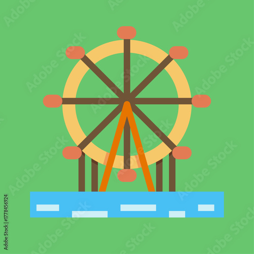 colorful windmill vector illustration
