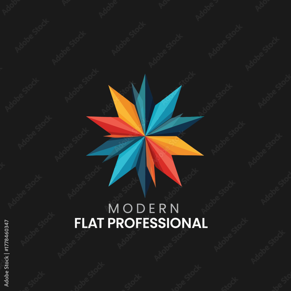 Obraz premium Colorful Abstract Star Logo Design Modern Flat Professional.