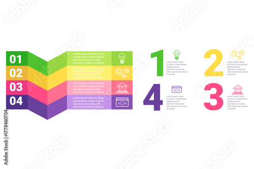 Infographic displaying colorful layout with numbered sections presenting various information, likely for presentation or educational purpose