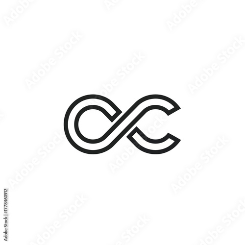 Infinity symbol logo design concept representing endless possibilities and connections.