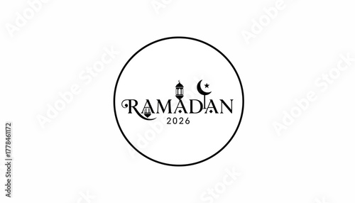 Ramadan 2026 islamic calendar event with lantern crescent symbol