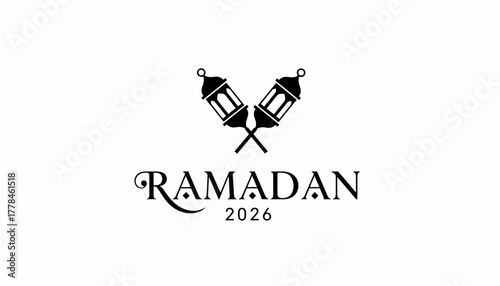 Ramadan 2026 elegant greeting design with traditional lanterns