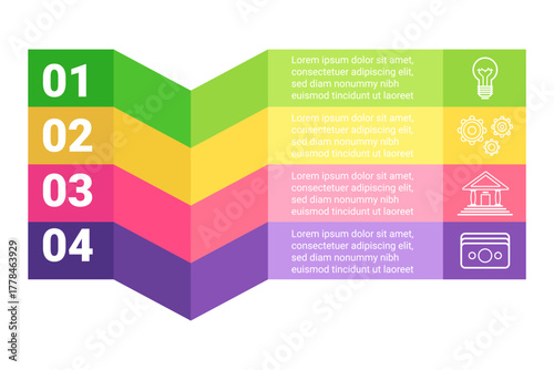 Infographic presenting four distinct sections, each featuring unique concept. Colorful and creatively arranged sections enhancing comprehension and visual appeal for viewers