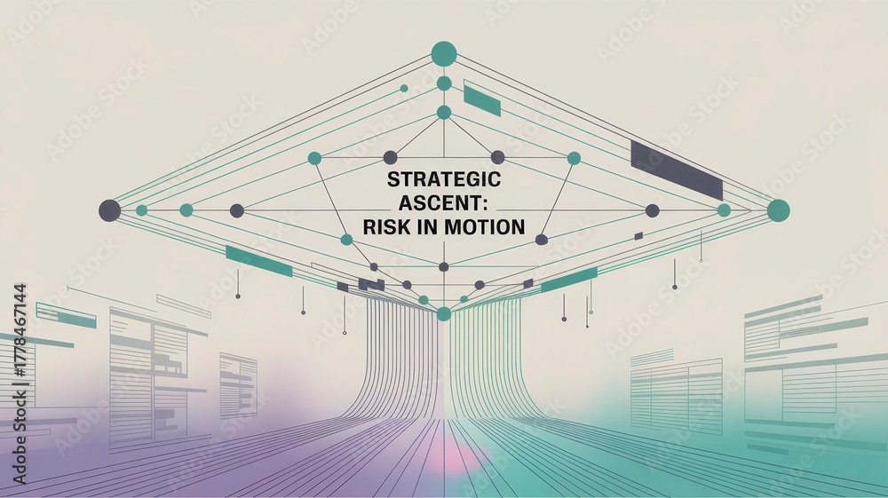 Fototapeta premium Strategic Ascent Graphic Illustration of Risk Management and Motion