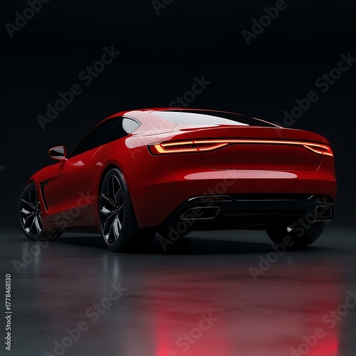 Sleek Red Sports Car - A Modern Automotive Design.