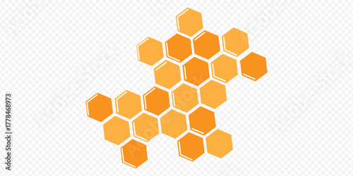 Honeycomb icon set. Honey symbol. Bee hive sign. Yellow hexagon comb vector illustration isolated. Realistic Best Design Collections. EPS 10.