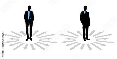 Growing businessman vector. Symbolizes career progression, business growth, and professional development themes. Ideal for corporate marketing and concepts of financial and personal success.