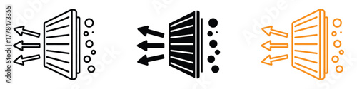Air filter icon vector. air purification flow, safety symbol. vector illustration.