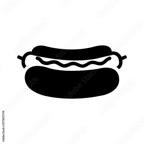 Vector solid black icon for Hotdog