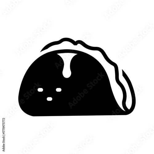 Vector solid black icon for Taco
