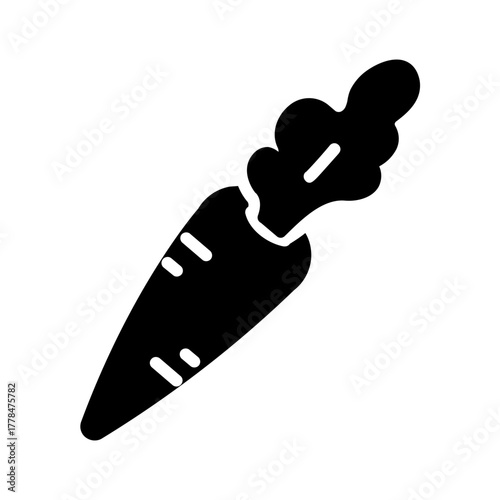 Vector solid black icon for Carrot