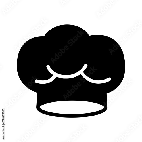 Vector solid black icon for Chef hat