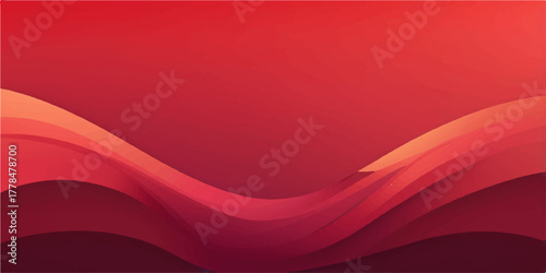 Red abstract curve with soft motion blur and particle dispersion, giving a sense of speed, freedom, and digital flow.