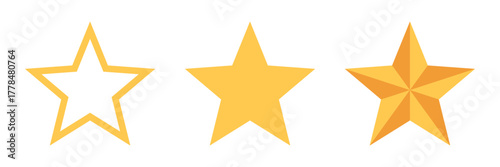 Star vector icon. Transparent PNG