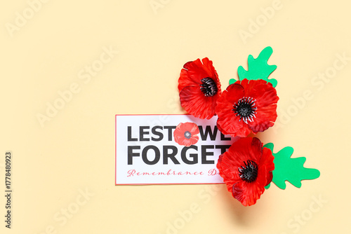 Poppy flowers with paper le...