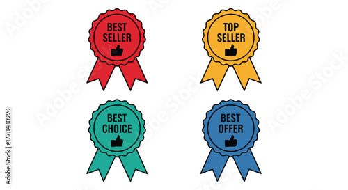 Best seller top choice offer badge vector illustration design