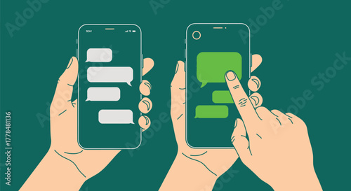 Mobile chat messaging app mockup interface design communication