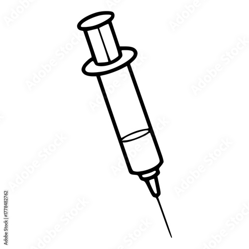 medical syringe vector icon - injection and vaccination concept