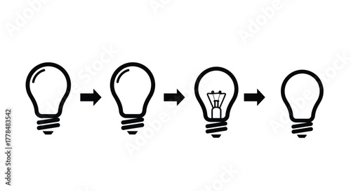 Idea generation process lightbulb innovation creativity concept
