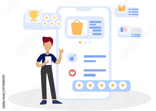  Boy Shopping On Online Store Shopping Vector Image  