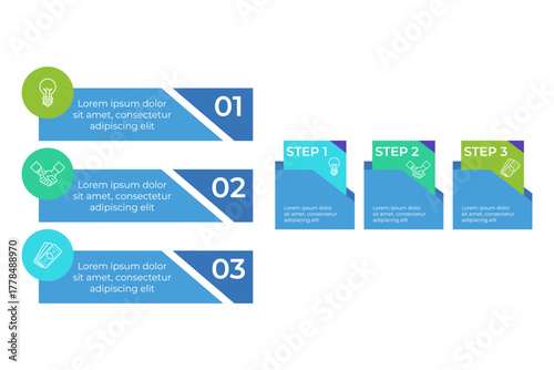 Infographic presenting clear layout of three key steps in process. Each step numbered and providing concise information in visually engaging format