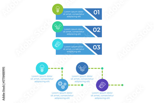 Infographic presenting useful design tips in easy-to-understand format. Consisting of sections with icons and connecting lines to enhance information clarity and visual appeal