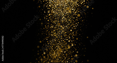 Stunning golden glitter fall for luxurious designs, create a magical atmosphere with a shower of shimmering gold dust, perfect for festive celebrations