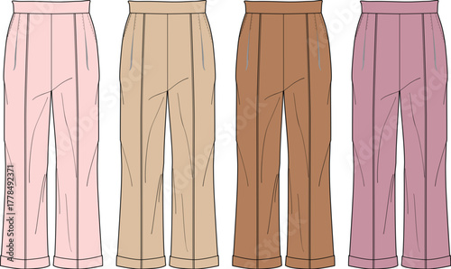 Diverse Color Palette of Fashionable Trousers A Stylish Collection of Pants for Everyday Wear