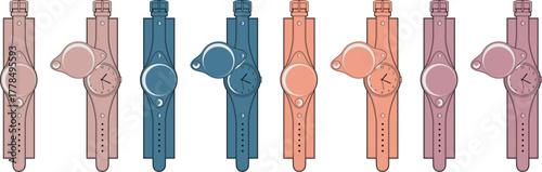 Collection of wristwatches in various colors and styles, perfect for fashion and timekeeping purposes