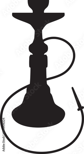 シーシャのシンプルなシルエット、ベクターイラスト