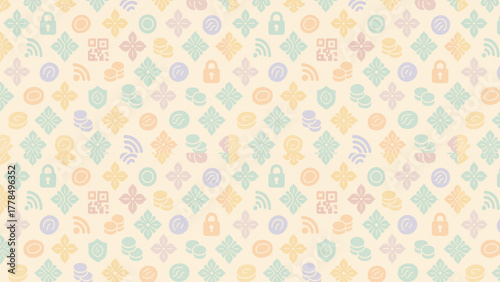 Pastel Batik Floral x Digital Payment Icons