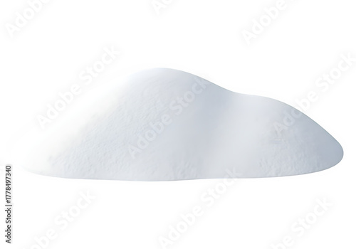 pile of white snow in winter, isolated on white or transparent background. PNG