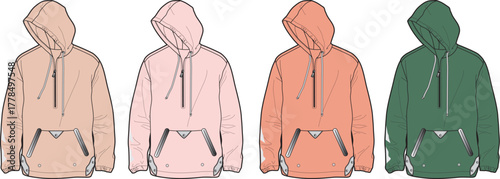 Vector fashion flat sketch set of a women's long sleeve turtleneck dress with cutout strap details. Technical drawing for apparel design and clothing mock-ups