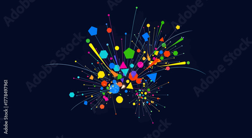 Geometric Abstract Fireworks Vector