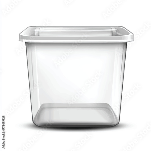 Empty Transparent Plastic Food Container with Lid